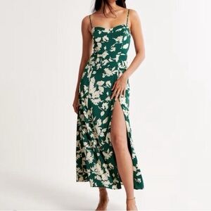 Abercrombie Camille Green Floral Maxi Dress size M